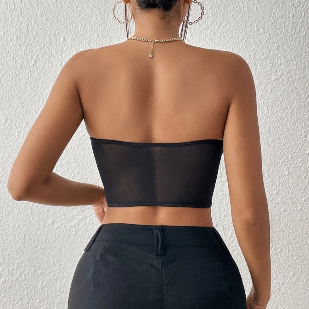 Black Lace Bustier Top - Picture 4 of 5